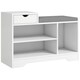 image 6 of HOMCOM Upholstered Entryway Shoe Bench with Storage Drawer Open Shelf Brown