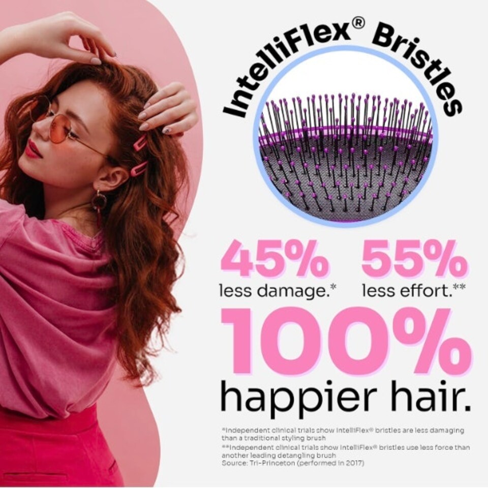 image 1 of WetBrush Original Detangler Hair Brush Gently Separates Knots With Ease, Does Not Rip Hair, For All Hair Types, Purple