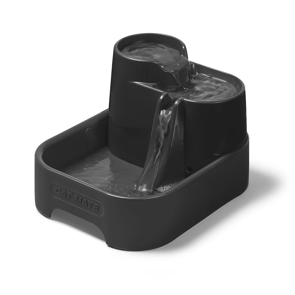 image 1 of Cat Mate Three-level Cat & Small Dog Pet Water Drinking Fountain Dark Grey (335G) Grey