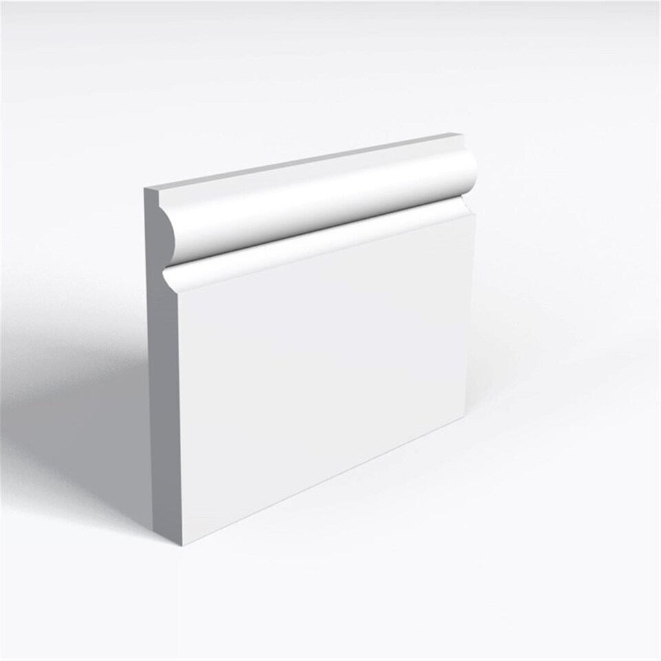 Pack of 15 (Total 15 Units) - Moisture Resistant MDF Primed Torus Skirting Board - 18mm (T) x 69mm (H) x 4200mm (L)