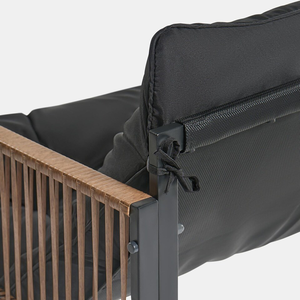 image 1 of OHS Santorini 5 Seater Corner Sofa Table Set Garden Patio Furniture | Black | Five Plus Seater