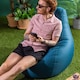 image 7 of Recliner Indoor Outdoor Bean Bag Teal Green Bean Bag Chair | Green | Teal Green | 1