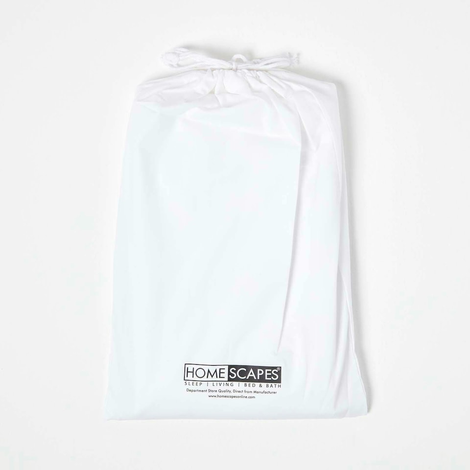 image 1 of Homescapes White Cotton Cot Bed Duvet Cover Set - 200 Thread Count