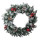 image 9 of 45cm Snow Tipped Green Wreath Christmas Decoration with 125 Tips, Pine Cones and Berries