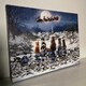 image 4 of 40 x 30cm Snowtime Touch Operated Cats Christmas Fibre Optic Wall Canvas