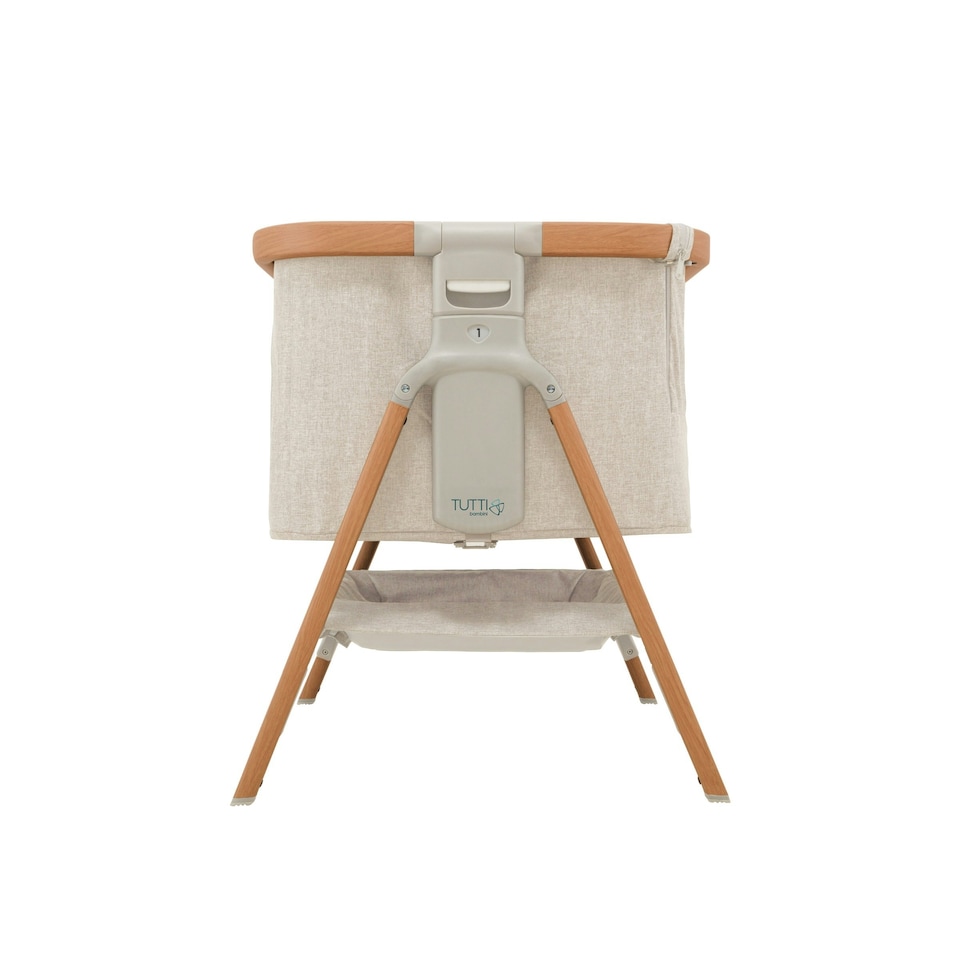 image 1 of Tutti Bambini Cozee Bedside Crib - Scandinavian Walnut/Ecru
