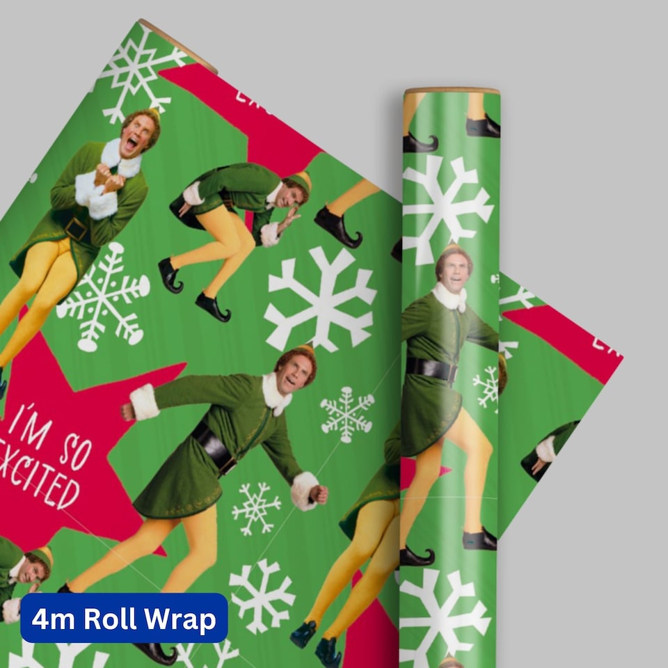 image 1 of Elf Christmas 4m Roll Wrapping Paper