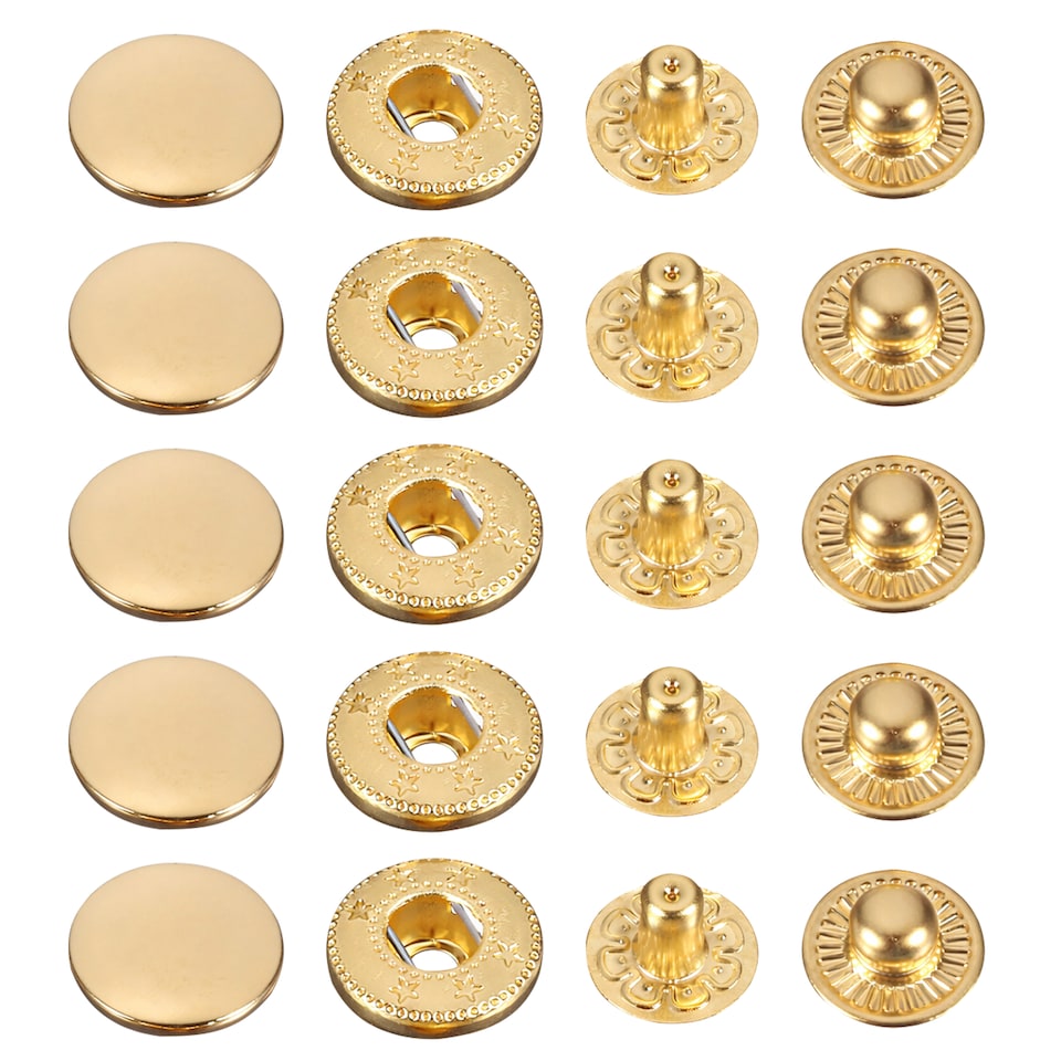image 1 of 10mm S Spring Press Studs 4-Part, Durable & Lightweight - 10pcs