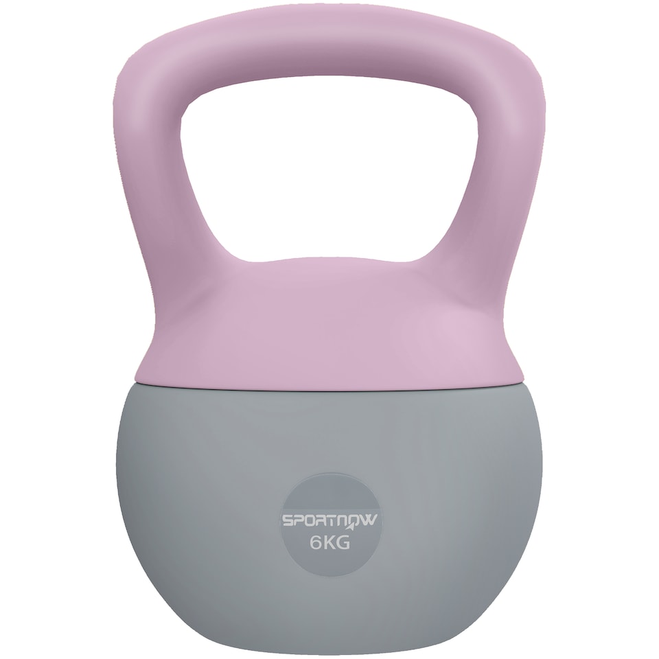 image 1 of SPORTNOW 8KG Kettlebell with Soft Body and Non-Slip Handle, Yellow and Grey | Purple | Purple and Grey