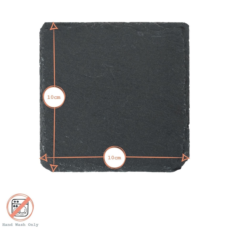 image 1 of Argon Tableware Square Slate Coasters - 10cm - Pack of 12