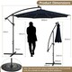 image 3 of COSTWAY 303 cm Patio Parasol Solar LED Cantilever Offset Umbrella Blue