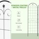 image 5 of Outsunny Set of 2 Metal Trellis for Climbing Plants, Floral Design, 50 x 180cm