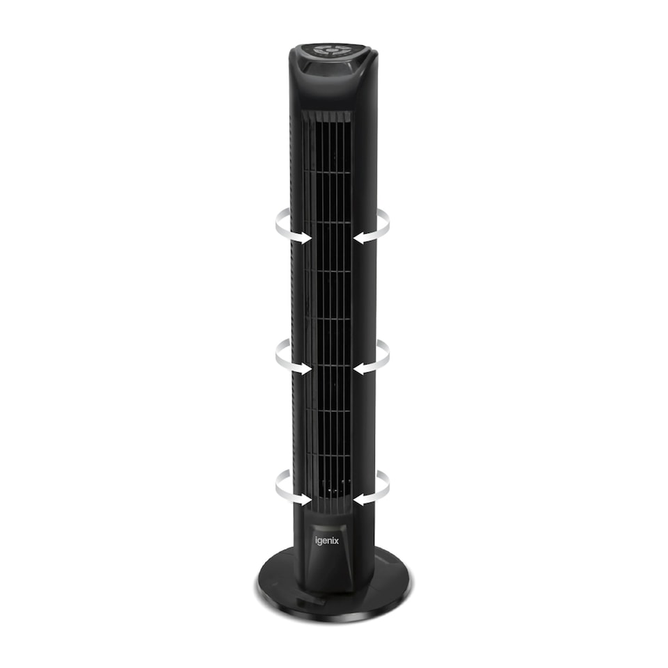 image 1 of Igenix DF0035TBL Tower Fan, Oscillating, 7.5 Hour Timer, 29 Inch, Black