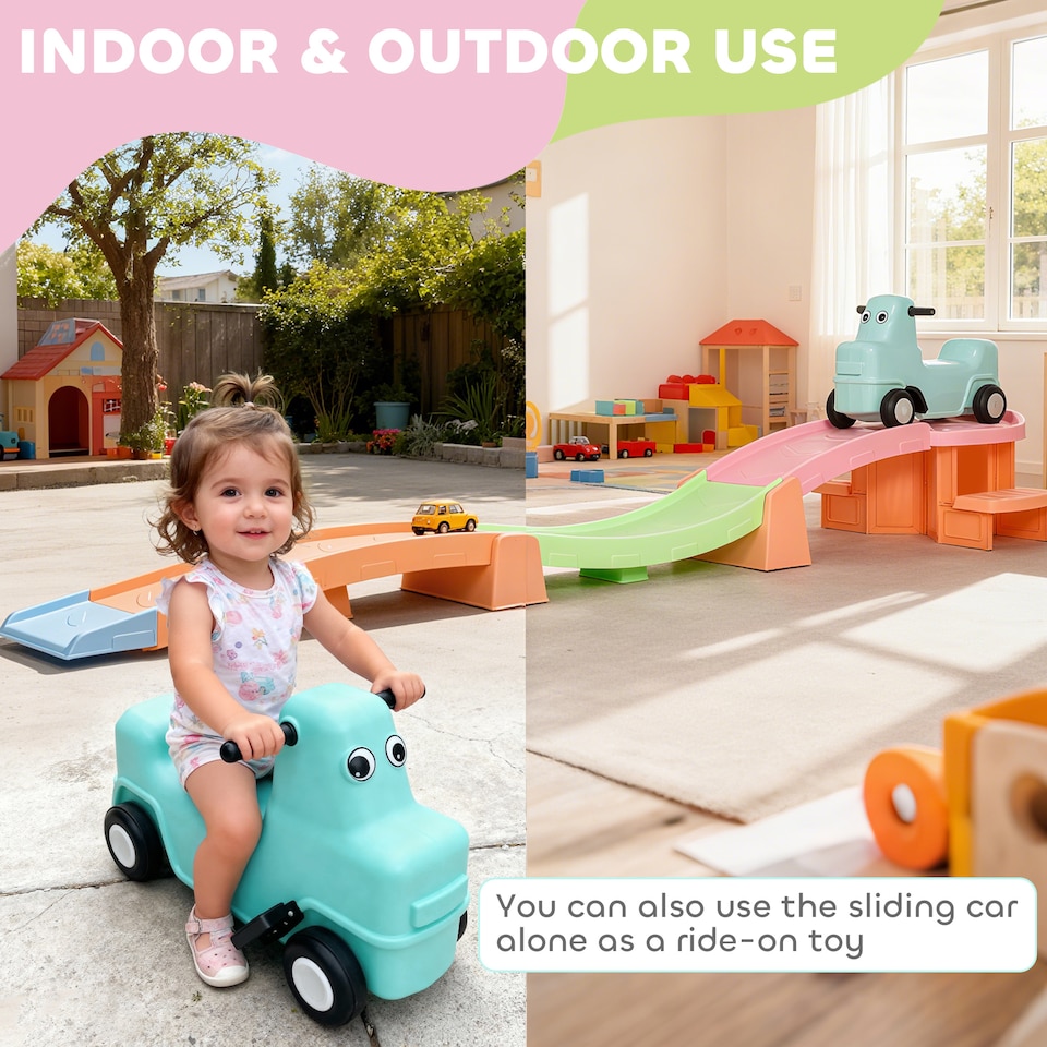 image 1 of AIYAPLAY 3(m) 4 Pieces Up and Down Kids Rollercoaster, for 2-5 Years, Orange