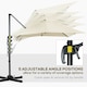 image 4 of Outsunny Square Cantilever Roma Parasol, 360-Degree Rotation, Cream White