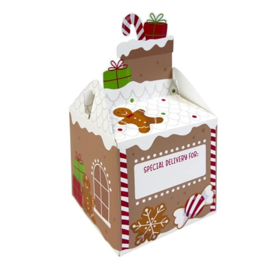 Personalisable Gingerbread Man Christmas Treat Boxes - Pack of 4