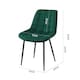 image 5 of Living and Home Velvet Upholstered Dining Chairs with Metal Legs x2 - Green