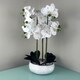 image 1 of 60cm Orchid Artificial White - Marble Effect  Ceramic Planter