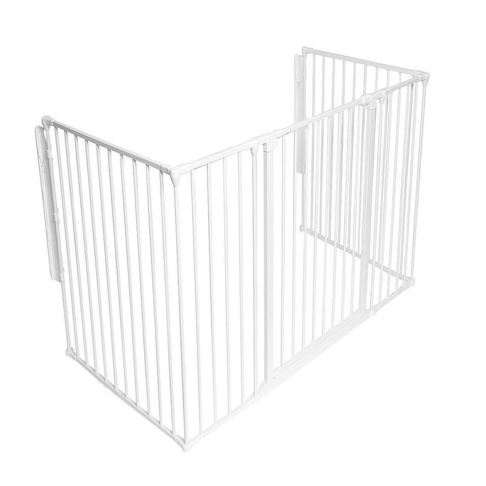 Safetots Extra Tall Multi Panel Fire Surround, 77cm Deep x 164cm Wide, White, 105cm High, Baby and Toddler Fire Guard