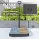 image 4 of Outsunny Garden Parasol Base with Adjustable Wheels and Handle, Garden Sun Umbrella Base Parasol Stand, Filled Up to 55kg with Stand, 45kg with Water for 35, 38, 48 mm Poles, Black