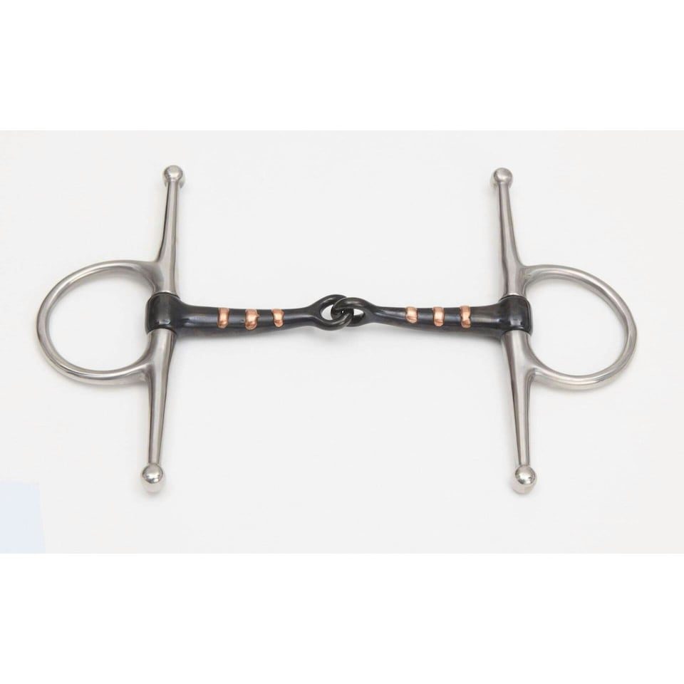 image 1 of Shires Sweet Iron Horse Full Cheek Snaffle Bit - Black - 5.5in