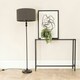 image 1 of ValueLights Maggie Black Metal Candlestick Floor Lamp with Charcoal Boucle Lamp Shade