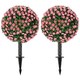 image 1 of HOMCOM Artificial Rose Topiary, UV Resistant, 2-Pack, 55 cm