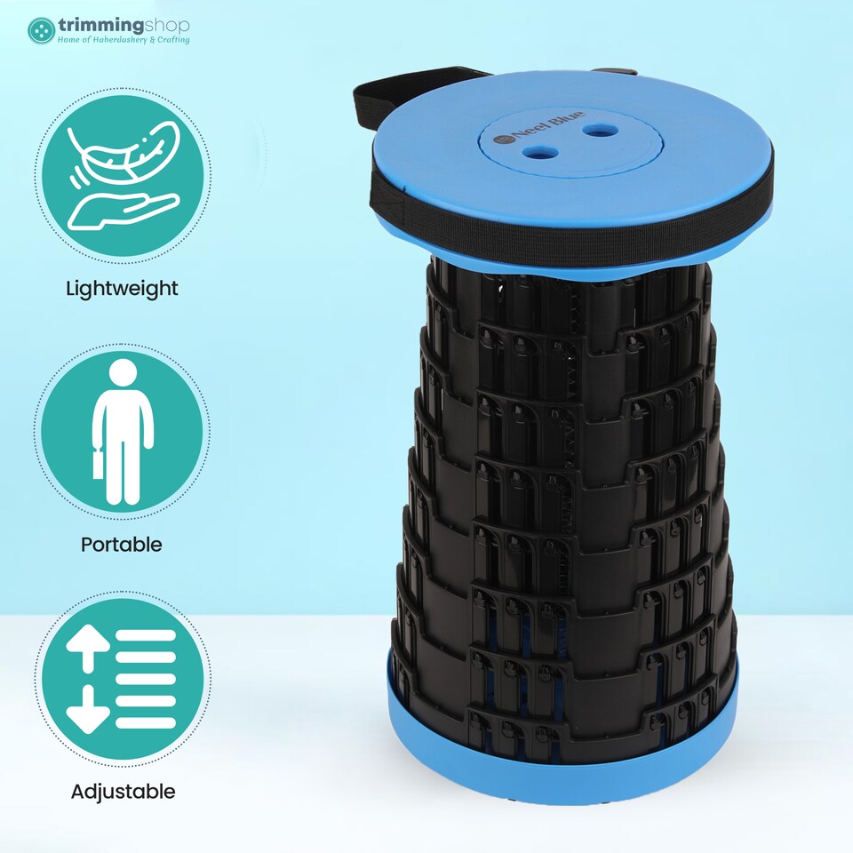image 1 of Trimming Shop Portable Folding Stool, Telescopic Collapsible Stool