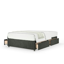 Majestic 1000 Pocket Sprung Charcoal Linen 4 Drawer Divan Set Small Double