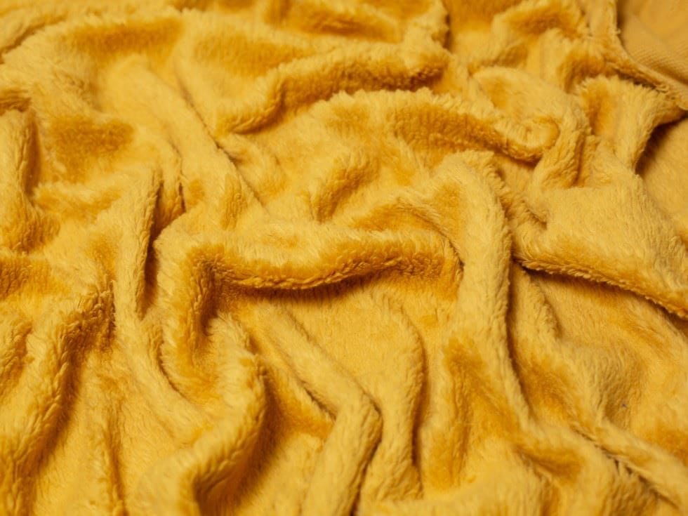 Minerva Core Range Yellow Cotton Sherpa Fleece Fur Fabric for Dressmaking, Toy Making, 150cm / 59" Wide - per metre