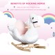 image 6 of HOMCOM Kids Rocking Horse Plush Ride On Swan Toy with Safety Seat for Toddler 18 Months  Plus, White and Pink