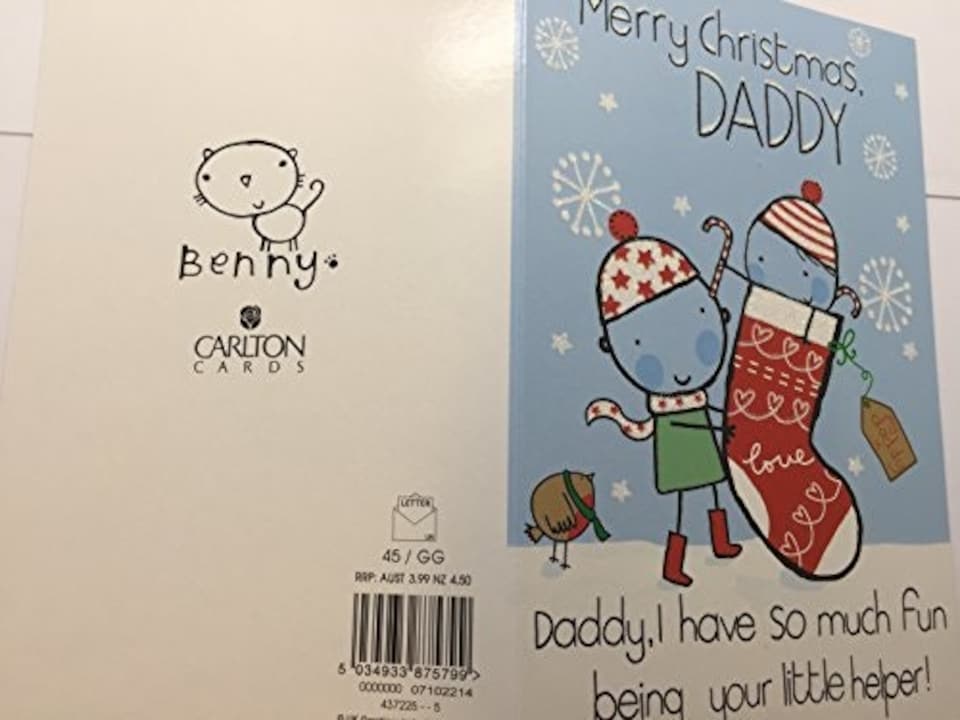 image 1 of Merry Christmas Daddy at Christmas Benny Christmas Greetings Card