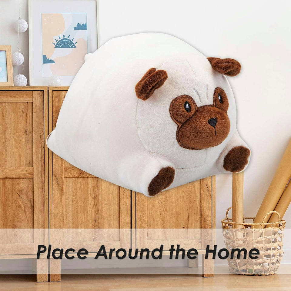 image 1 of Dog Soft Toy Cute Plushie Huggable Cuddly Stuffed Toy 13cm White