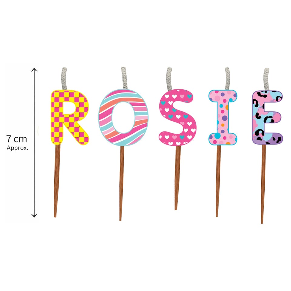 image 1 of Name Birthday Cake Candle Set - Rosie