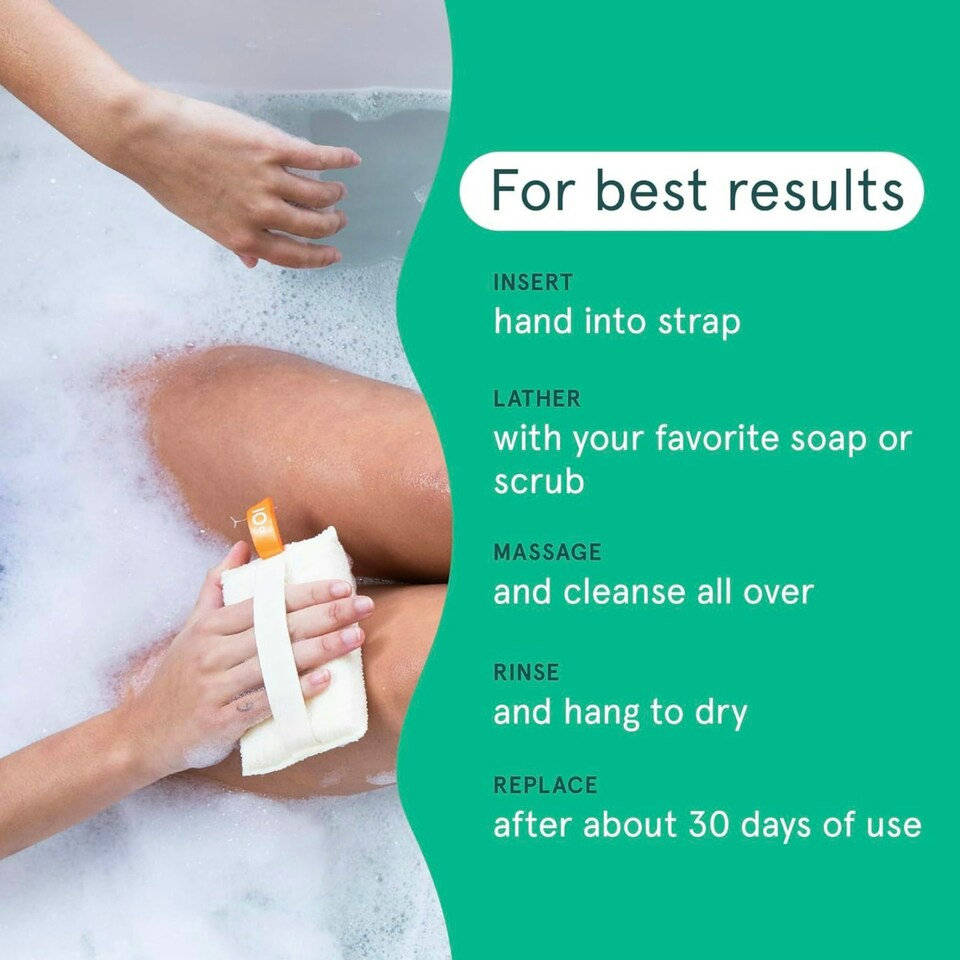 image 1 of Cleanlogic Sustainable Cotton Exfoliating Body Scrubber Contains 3 Pairs