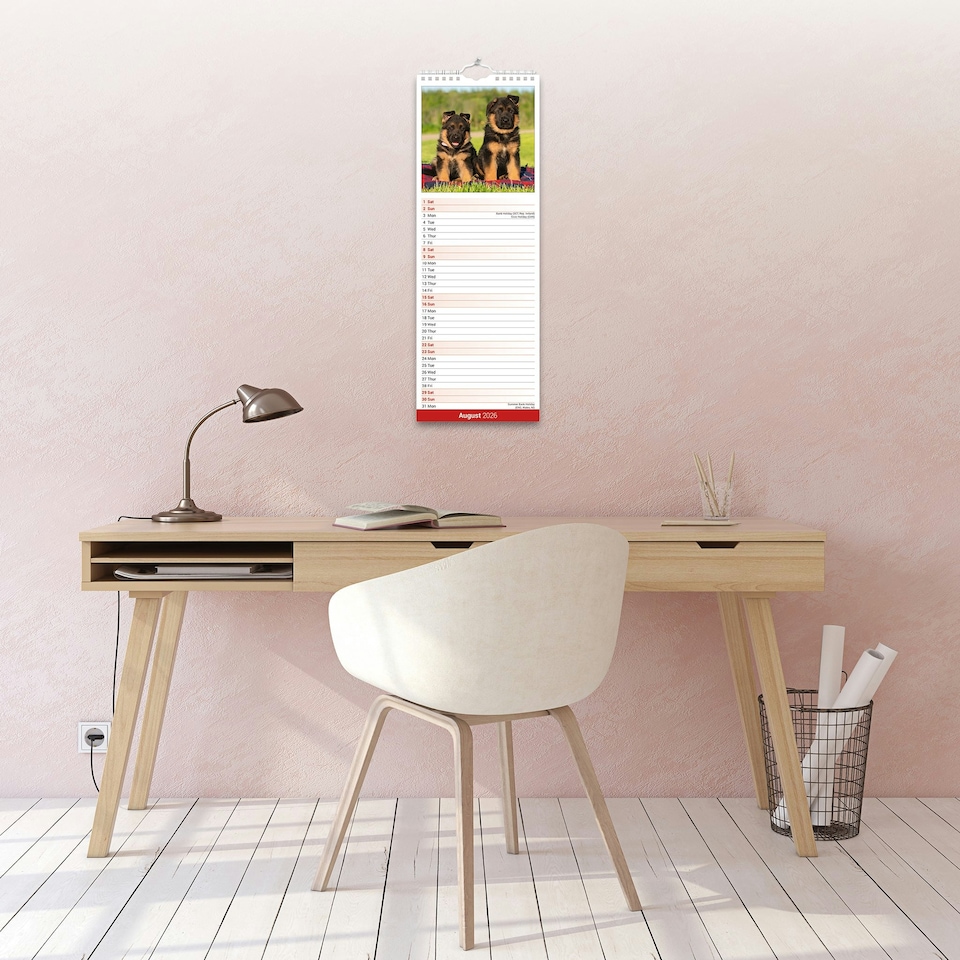 image 1 of German Shepherd Slim 2026 Calendar | Slimline Wall Calendar | Dog Breed Gift | Plastic Free Packaging | Avonside Publishing Ltd
