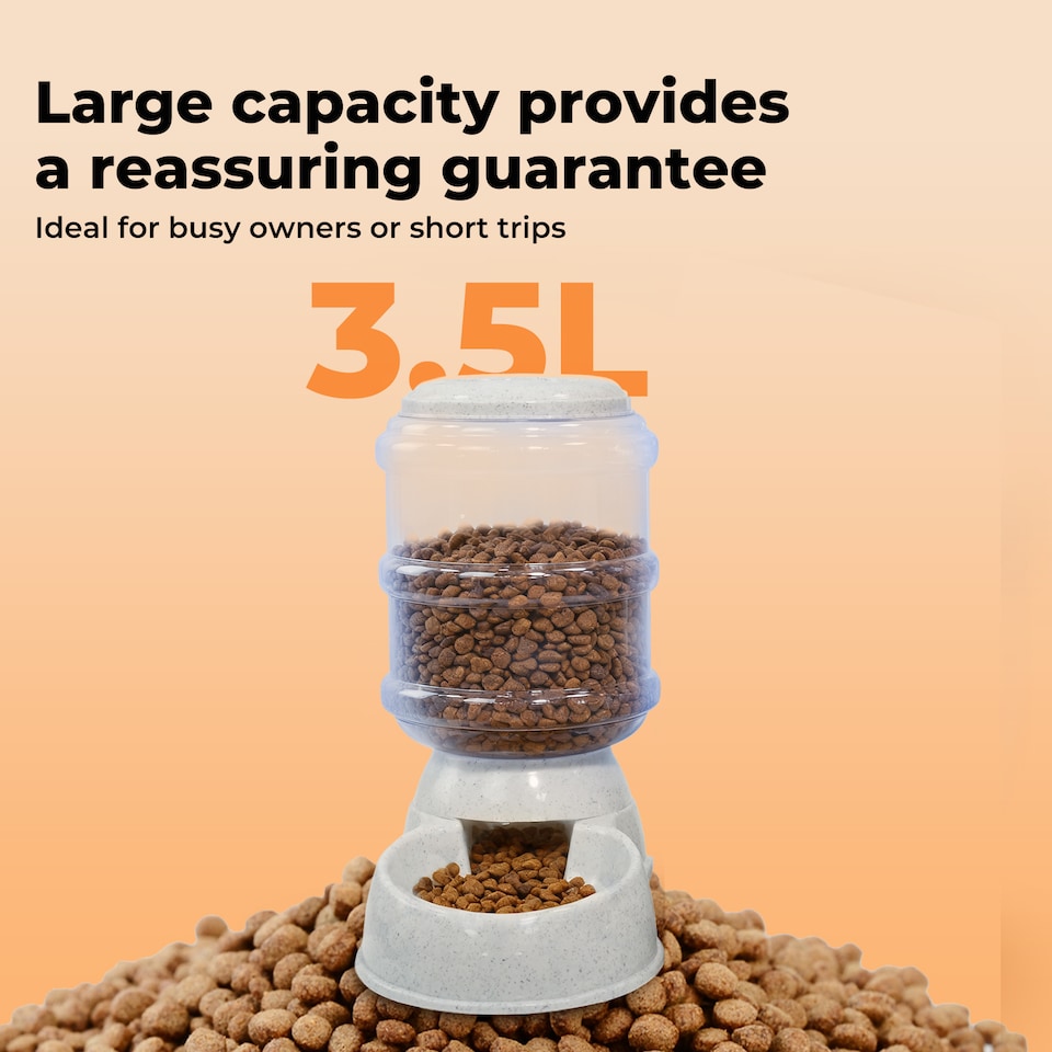 image 1 of Skylos Automatic Pet Food Feeder 3.5L Plastic Dispenser Station for Cat and Dog