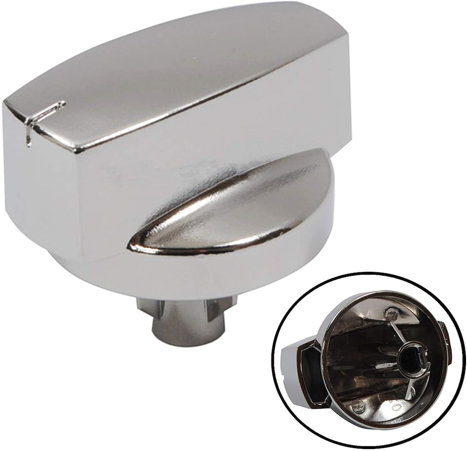 image 1 of SPARES2GO Oven Cooker Knob For Belling 444445412 444445413 1000DF Function Control Switch (Silver/Chrome)