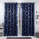 image 1 of OHS Galaxy Print Blackout Eyelet Curtains, 66x54" - Navy Blue