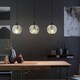 image 7 of Aleksander 3 Light Black & Smoked Glass Pendant Ceiling Light