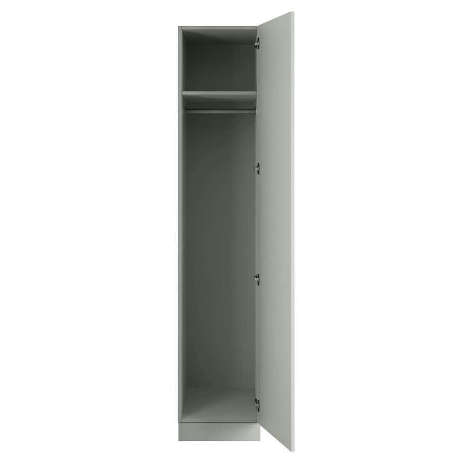 image 1 of Slab Light Grey Single Wardrobe with Single Rail Grey
