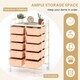 image 7 of COSTWAY 10 Drawers Storage Rolling Cart w/Universal Wheel Peach