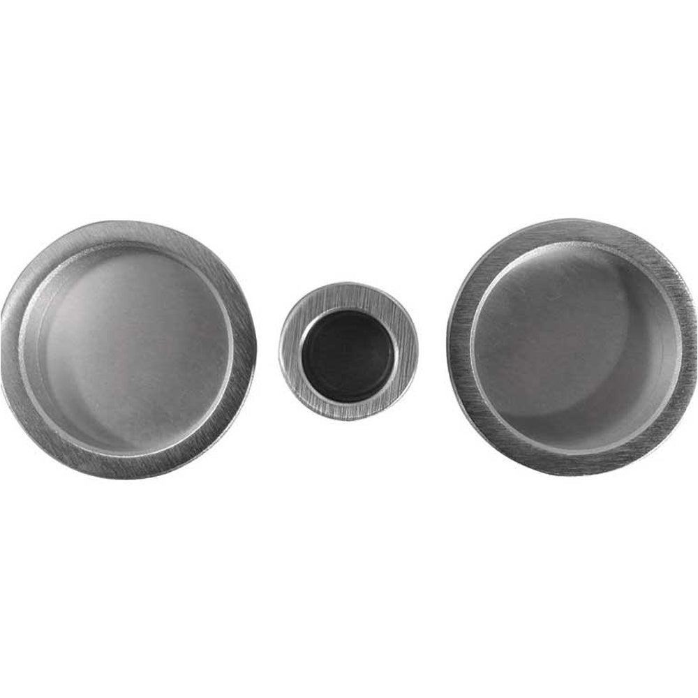 High-Quality Circular Flush Pull Kits in Elegant Satin Chrome Finish