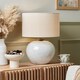 image 5 of BHS Misha Large Ceramic Crackle Base Table Lamp, White