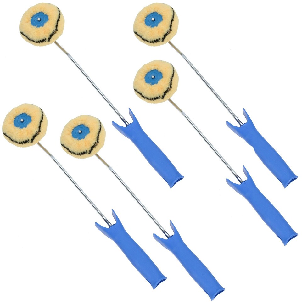image 1 of Corner Paint Roller Decorators Painting Brush Decorating 100mm Head 5pk