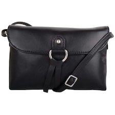 Premium Soft Genuine Leather Cross Body Shoulder Bag, Tassel Detail Black | Black