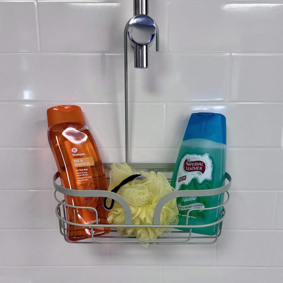 image 1 of Showerdrape Dante Sage Green Freestanding Floor Caddy and Mini Shower Caddy | Green | Sage Green | 1