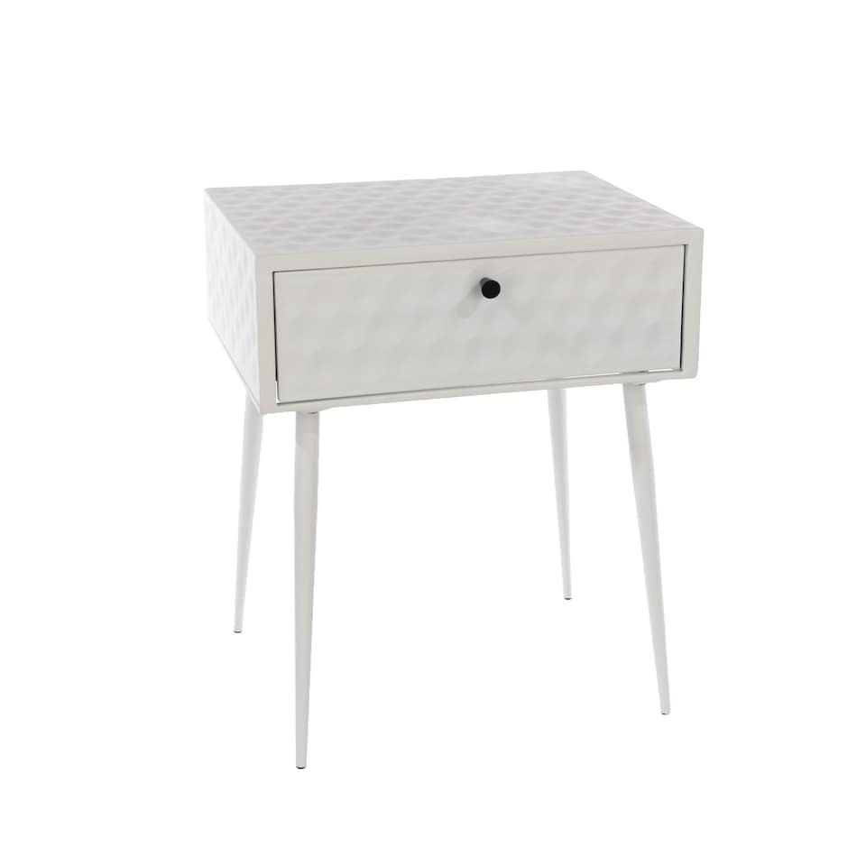 image 1 of Options Saturn 1 Drawer Metal Bedside Cabinet - Painted Finish with Metal Handle and Mid-Century Tapered Legs