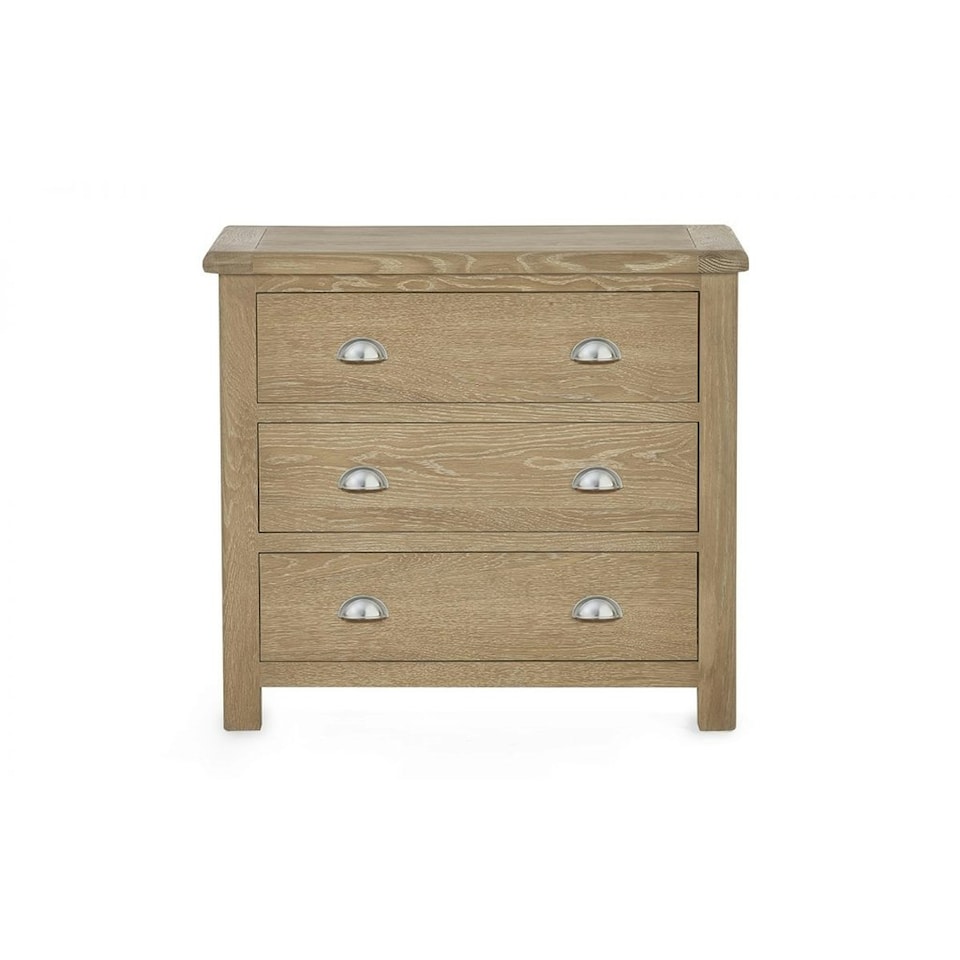 image 1 of Rustic Limed Oak 3 Drawer Chest