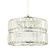 image 2 of Designer Double Tier Easy Fit Pendant Shade with Rows of Clear Acrylic Prisms | Chrome